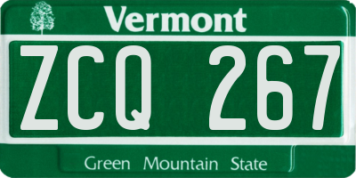 VT license plate ZCQ267