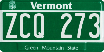 VT license plate ZCQ273