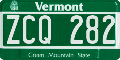 VT license plate ZCQ282