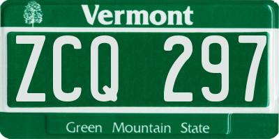 VT license plate ZCQ297
