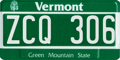 VT license plate ZCQ306