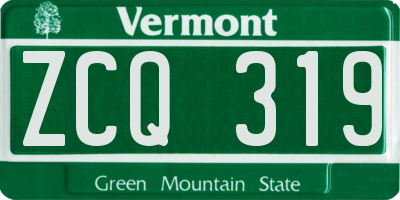 VT license plate ZCQ319