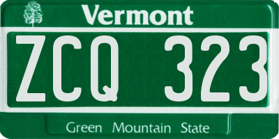 VT license plate ZCQ323