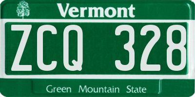 VT license plate ZCQ328