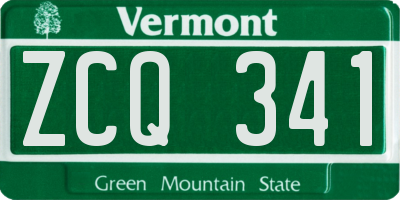 VT license plate ZCQ341
