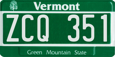 VT license plate ZCQ351
