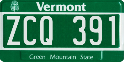 VT license plate ZCQ391