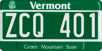 VT license plate ZCQ401
