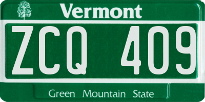 VT license plate ZCQ409