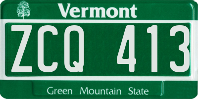VT license plate ZCQ413