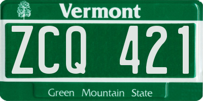VT license plate ZCQ421