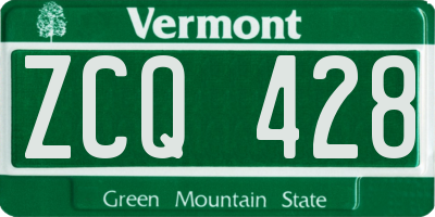 VT license plate ZCQ428