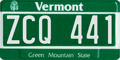 VT license plate ZCQ441
