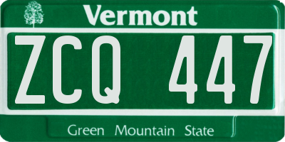 VT license plate ZCQ447