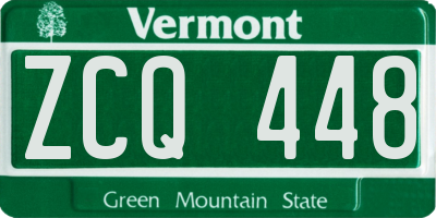 VT license plate ZCQ448