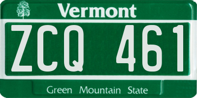VT license plate ZCQ461