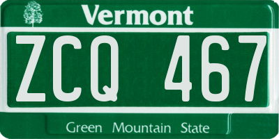 VT license plate ZCQ467
