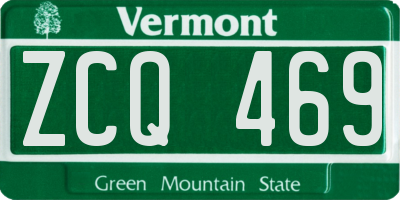 VT license plate ZCQ469