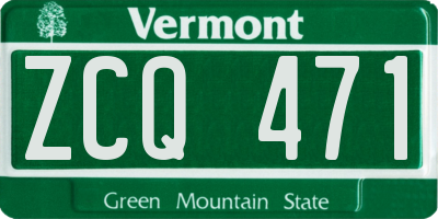 VT license plate ZCQ471
