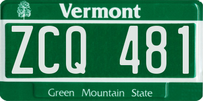 VT license plate ZCQ481
