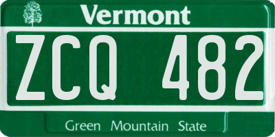 VT license plate ZCQ482