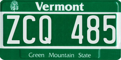 VT license plate ZCQ485