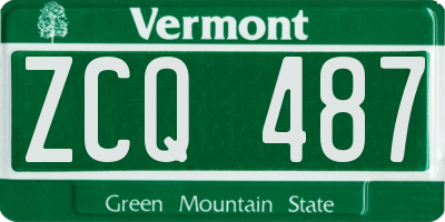 VT license plate ZCQ487