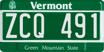 VT license plate ZCQ491