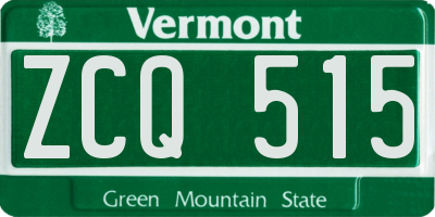 VT license plate ZCQ515