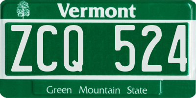 VT license plate ZCQ524