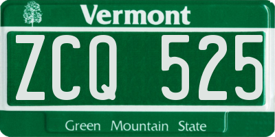 VT license plate ZCQ525