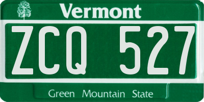 VT license plate ZCQ527