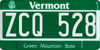 VT license plate ZCQ528