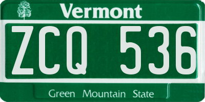 VT license plate ZCQ536