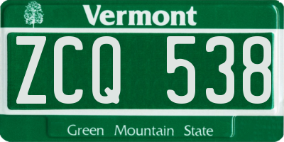 VT license plate ZCQ538