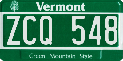 VT license plate ZCQ548