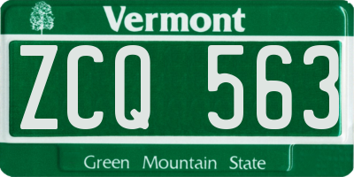 VT license plate ZCQ563