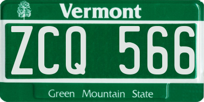VT license plate ZCQ566