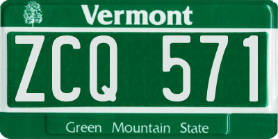 VT license plate ZCQ571