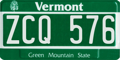 VT license plate ZCQ576
