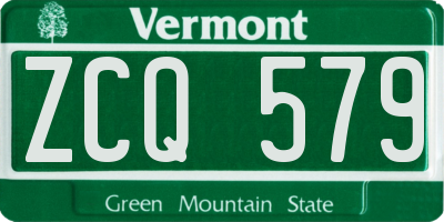 VT license plate ZCQ579