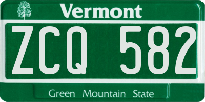 VT license plate ZCQ582