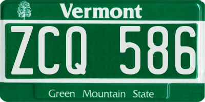 VT license plate ZCQ586