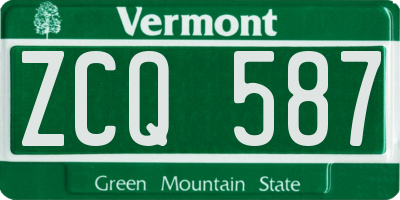 VT license plate ZCQ587