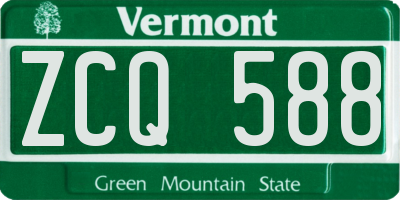 VT license plate ZCQ588