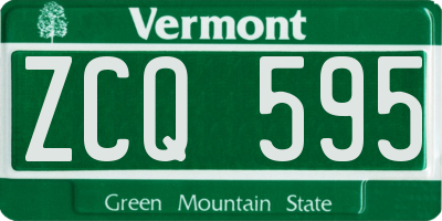 VT license plate ZCQ595