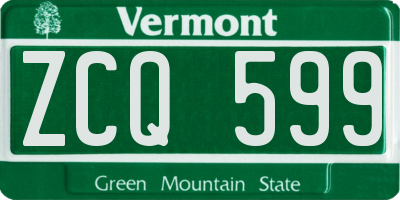 VT license plate ZCQ599