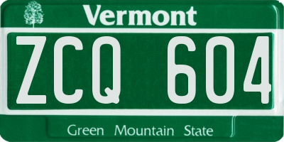 VT license plate ZCQ604