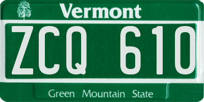 VT license plate ZCQ610
