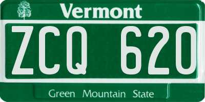 VT license plate ZCQ620
